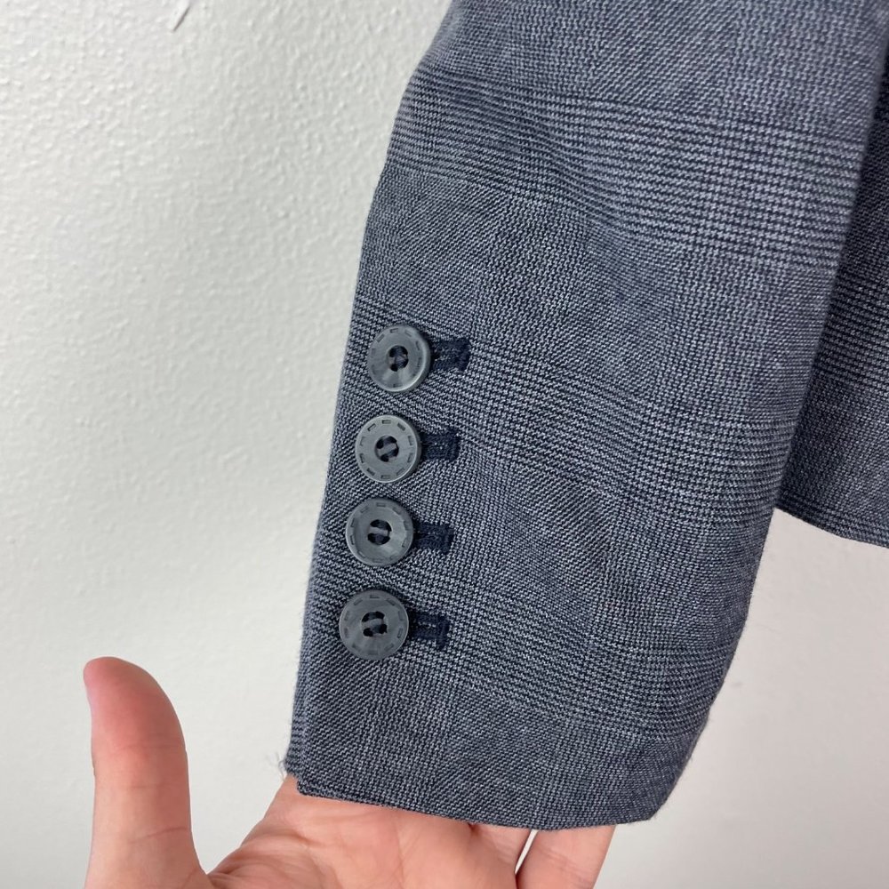 NWT Lane Bryant Woman's Sz 14 Gray Plaid Two Button Front Career‎ Blazer - Picture 6 of 10